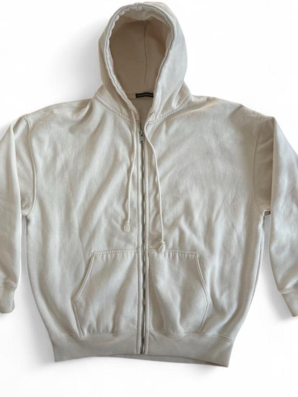 Brandy Melville Cream Zip-Up Hoodie
